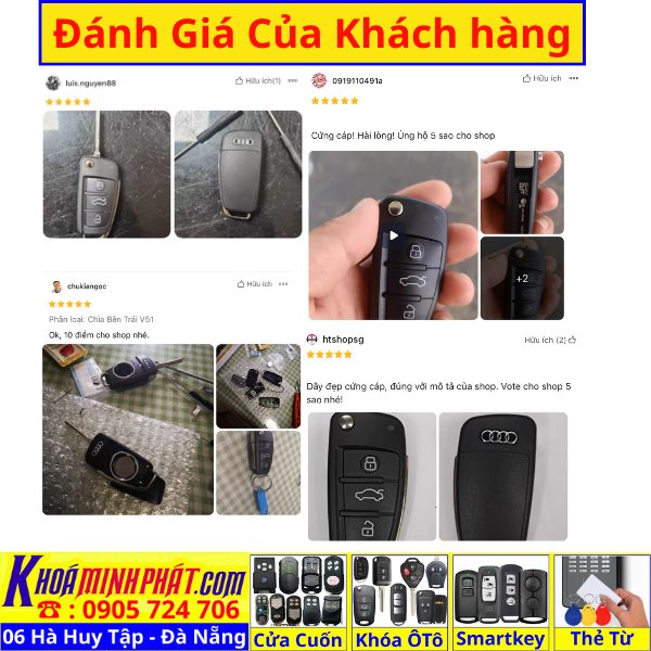 Vỏ Chìa khoá xe ô tô Audi A1 A2 A3 A4 A5 A6 A7 A8 Q3 Q7 V951- Làm Chìa Khoá Xe Ô Tô - Minh Phát Thay pin thay vỏ độ gập smartkey remote