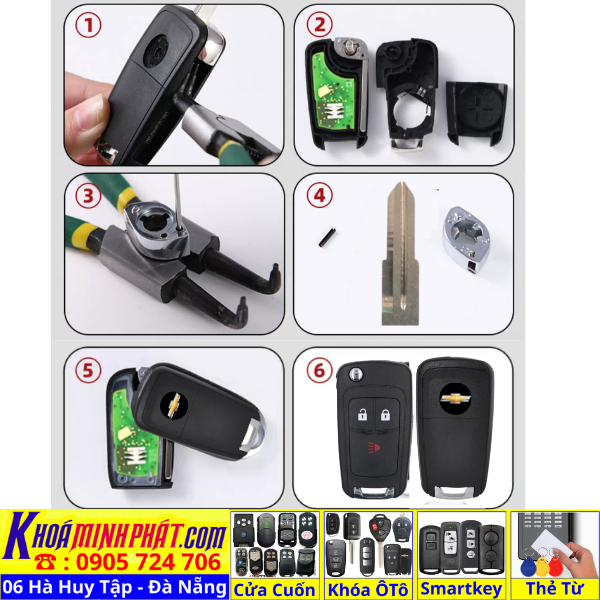 Vỏ Chìa khoá xe Chevrolet Spark, DAEWO LACETTI V13 - Làm Chìa Khoá Xe Ô Tô - Minh Phát Thay pin thay vỏ độ gập smartkey remote