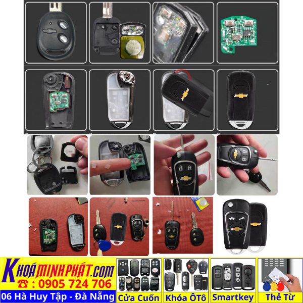 Vỏ Độ gập chìa khoá xe Chevrolet Aveo, Vivant, Spark mẫu V14 V17 - Làm Chìa Khoá Xe Ô Tô - Minh Phát Thay pin thay vỏ độ gập smartkey remote