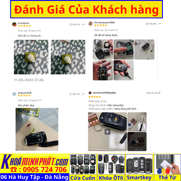 Vỏ Độ gập chìa khoá xe Chevrolet Aveo, Vivant, Spark mẫu V14 V17 - Làm Chìa Khoá Xe Ô Tô - Minh Phát Thay pin thay vỏ độ gập smartkey remote