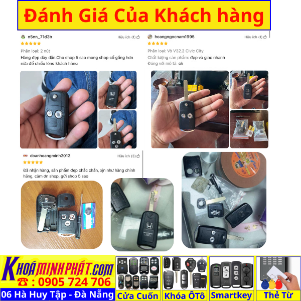 Vỏ chìa khoá xe ô tô Honda Civic CRV Accord Jazz V38 - Làm Chìa Khoá Xe Ô Tô - Minh Phát Thay pin thay vỏ độ gập smartkey remote
