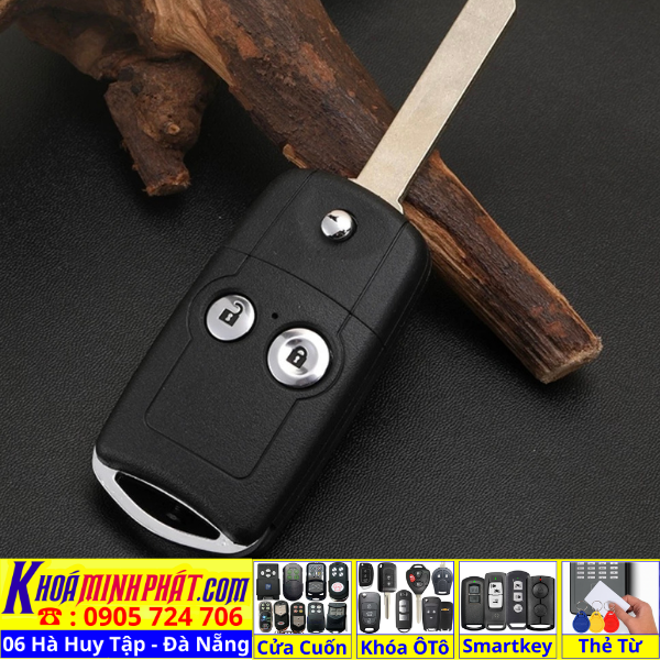 Vỏ chìa khoá xe ô tô Honda Civic CRV Accord Jazz V38 - Làm Chìa Khoá Xe Ô Tô - Minh Phát Thay pin thay vỏ độ gập smartkey remote