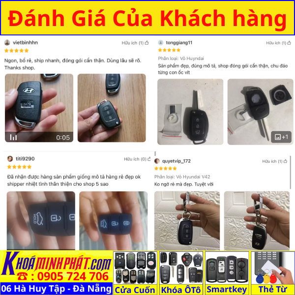 Vỏ Chìa khoá xe ô tô Hyundai Solati, Accent,I10, I20, I30 , Elantra, Santafe V42 - Làm Chìa Khoá Xe Ô Tô - Minh Phát Thay pin thay vỏ độ gập smartkey remote