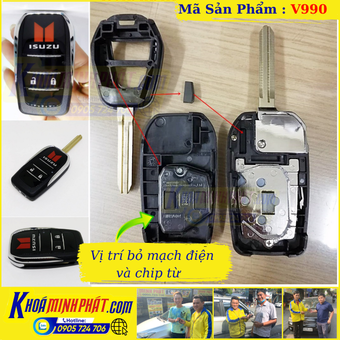 Hình ảnh Vỏ Chìa khóa Độ gập remote xe Isuzu Dmax, Mux 1