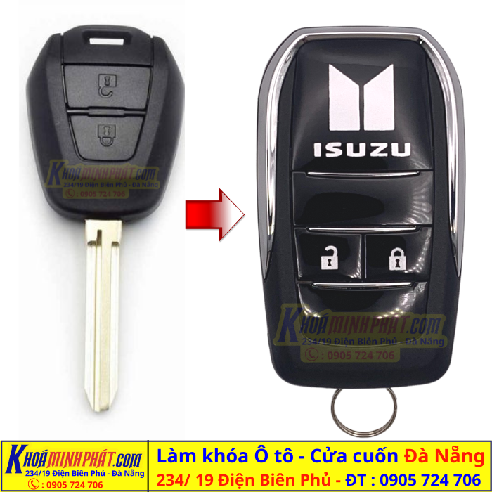 Vỏ Độ gập Chìa khóa xe Isuzu Dmax, Mux