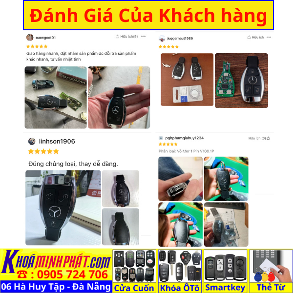 Vỏ Chìa Khoá Xe Mercedes C250, C300, E200, E300, E350, S450, S500, GLC200, GLC300, GLE450, GLS500 V100 - Làm Chìa Khoá Xe Ô Tô - Minh Phát Thay pin thay vỏ độ gập smartkey remote