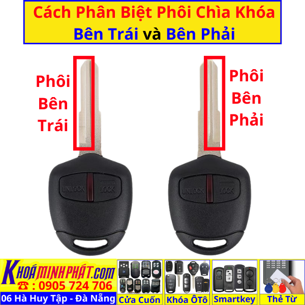 Vỏ chìa khóa Độ gập xe Mitsubishi Grandis Triton Mirage Pajero sport Attrage Xpander Eclipse Delica Lancer V51 - Làm Chìa Khoá Xe Ô Tô - Minh Phát Thay pin thay vỏ độ gập smartkey remote