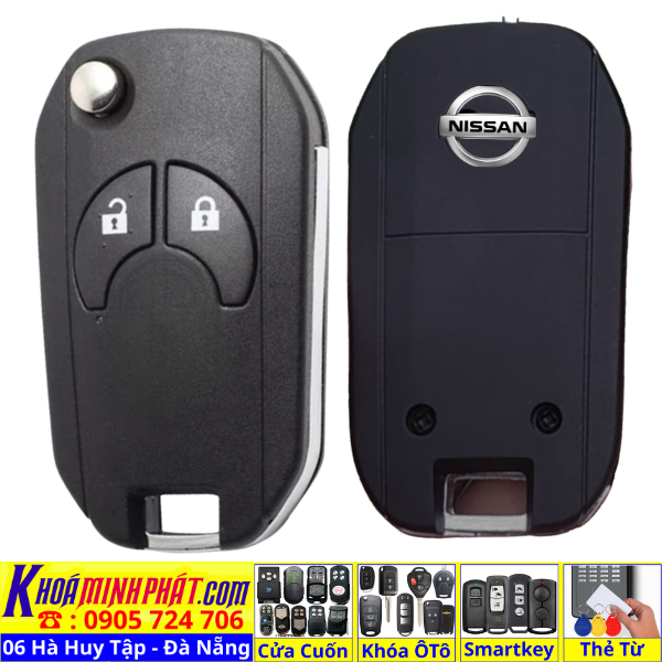 Vỏ Độ Gập Chìa Khoá Xe Ô Tô Nissan Navara Sunny, Nissan Terra, Vỏ Remote Gập Nissan Terra Navara Mẫu V62 - Làm Chìa Khoá Xe Ô Tô - Minh Phát Thay pin thay vỏ độ gập smartkey remote