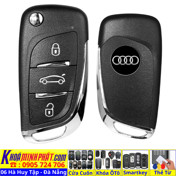 Làm Chìa khoá remote smartkey xe ô tô , Sửa chữa thay vỏ thay pin cho Audi A1 A2 A3 A4 A5 A6 A7 A8 Q3 Q7 - Làm Chìa Khoá Xe Ô Tô - Minh Phát