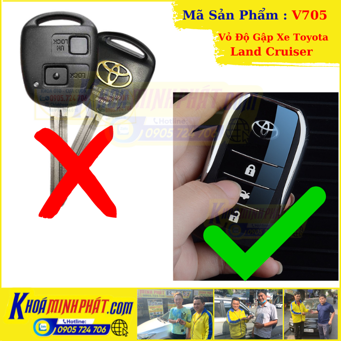 Độ gập Chìa khoá xe Toyota Land Cruiser 1