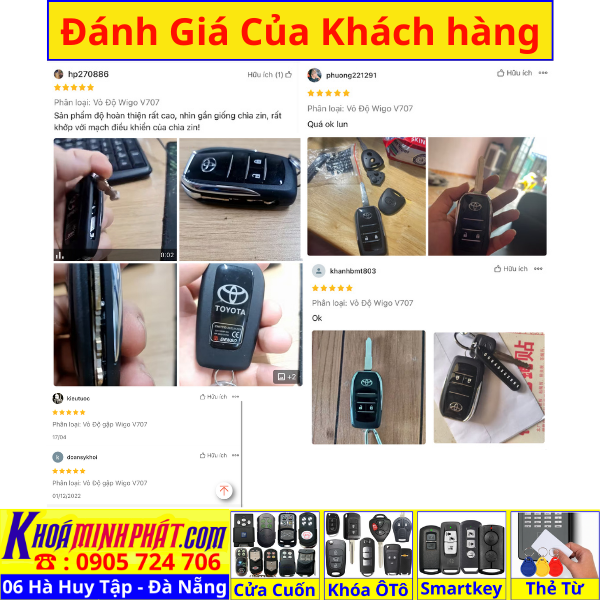 Vỏ Độ Gập Chìa Khóa Ô Tô Toyota Wigo, Avanza V707 – Nâng Cấp Remote Gập Cao Cấp, Giữ Nguyên Mạch Zin - Làm Chìa Khoá Xe Ô Tô - Minh Phát Thay pin thay vỏ độ gập smartkey remote