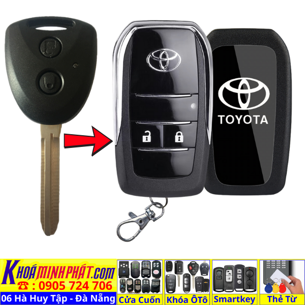 Vỏ Độ Gập Chìa Khóa Ô Tô Toyota Wigo, Avanza V707 – Nâng Cấp Remote Gập Cao Cấp, Giữ Nguyên Mạch Zin - Làm Chìa Khoá Xe Ô Tô - Minh Phát Thay pin thay vỏ độ gập smartkey remote