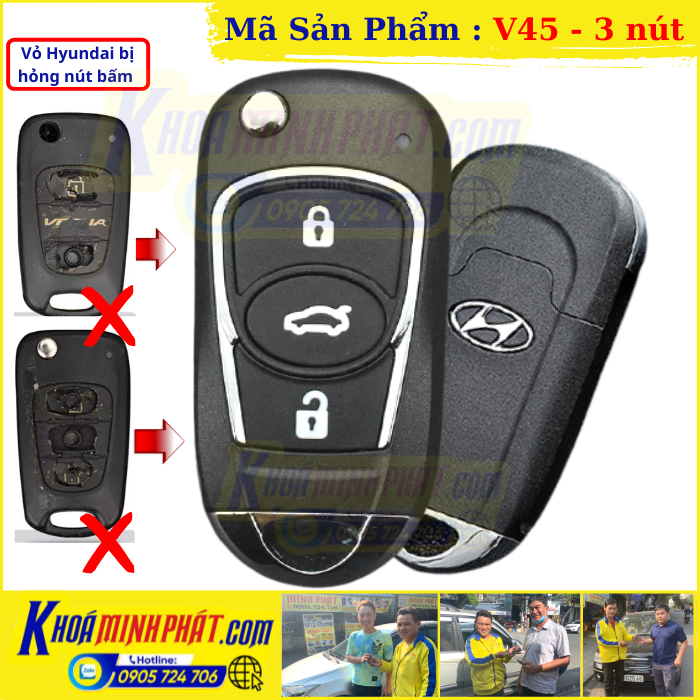 Hình ảnh Vỏ Độ Chìa khoá Hyundai Avante, I30, Accent, Elantra, Sonata 1