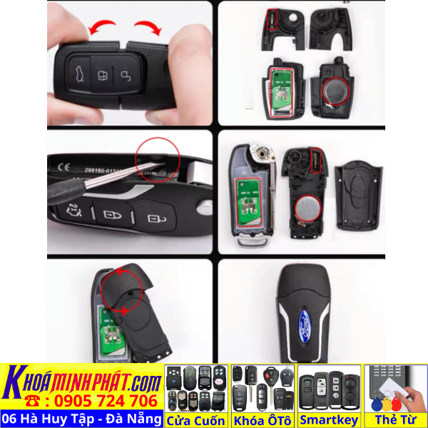 Vỏ Độ Chìa khóa xe Ford Focus, Fiesta, Momdeo Ecosport V26 nâng cấp remote - Làm Chìa Khoá Xe Ô Tô - Minh Phát Thay pin thay vỏ độ gập smartkey remote