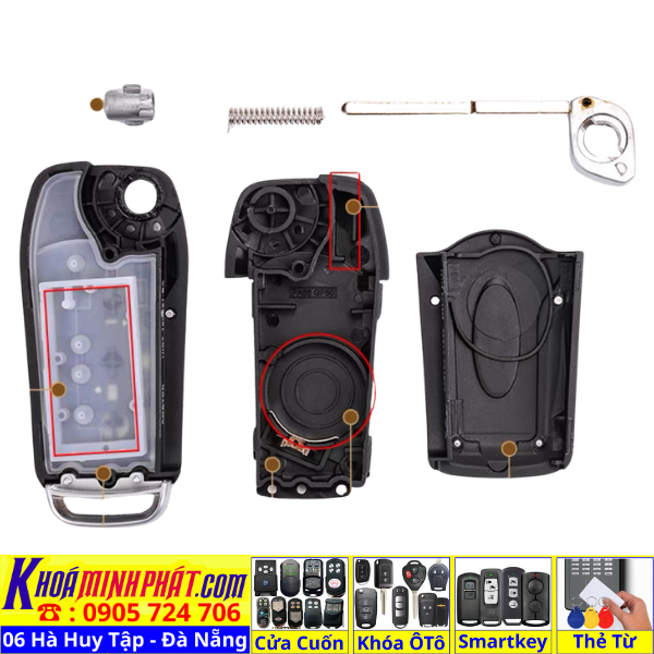 Vỏ Độ Chìa khóa xe Ford Focus, Fiesta, Momdeo Ecosport V26 nâng cấp remote - Làm Chìa Khoá Xe Ô Tô - Minh Phát Thay pin thay vỏ độ gập smartkey remote