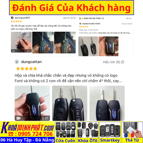 Vỏ Độ Chìa khóa xe Ford Focus, Fiesta, Momdeo Ecosport V26 nâng cấp remote - Làm Chìa Khoá Xe Ô Tô - Minh Phát Thay pin thay vỏ độ gập smartkey remote