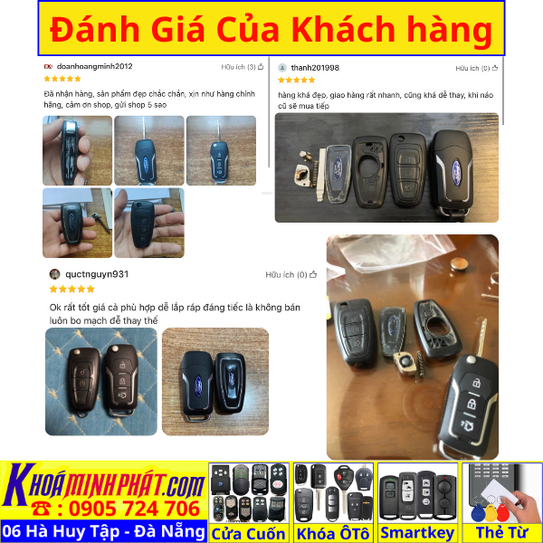Vỏ Nâng cấp Chìa khóa Ford Focus Ranger Tourneo Ecosport đời 2010-2016 mẫu V27 - Làm Chìa Khoá Xe Ô Tô - Minh Phát Thay pin thay vỏ độ gập smartkey remote