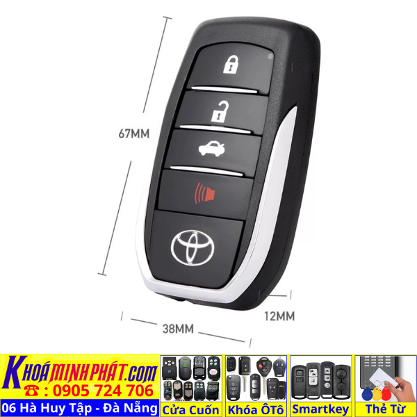 Vỏ Nâng Cấp Chìa Khóa Smartkey Toyota Camry, Land Cruiser, Prado, RAV4, Venza, Avalon, Highlander V708 - Làm Chìa Khoá Xe Ô Tô - Minh Phát Thay pin thay vỏ độ gập smartkey remote