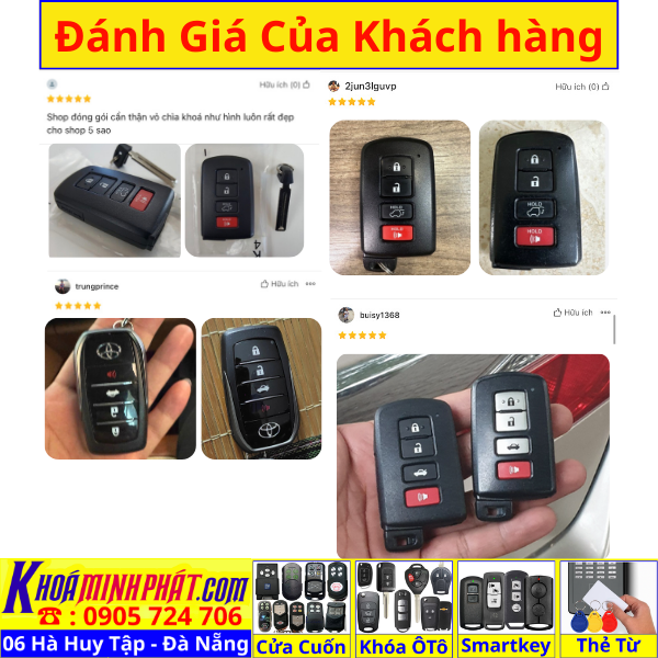 Vỏ Chìa Khóa Smartkey Ô Tô Toyota Land Cruiser, Camry, Corolla Altis, Fortuner, Innova, Hilux, Vios, Highlander V77 - Làm Chìa Khoá Xe Ô Tô - Minh Phát Thay pin thay vỏ độ gập smartkey remote