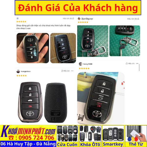 Vỏ Chìa Khóa Smartkey Toyota V709 cho Camry Altis Fortuner Innova Vios Hilux Land Cruiser Parodo V709.4 - Làm Chìa Khoá Xe Ô Tô - Minh Phát Thay pin thay vỏ độ gập smartkey remote