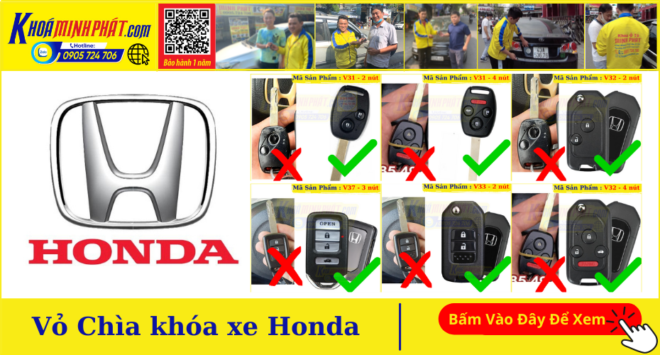 Vỏ Chìa khóa remote xe Honda Civic City