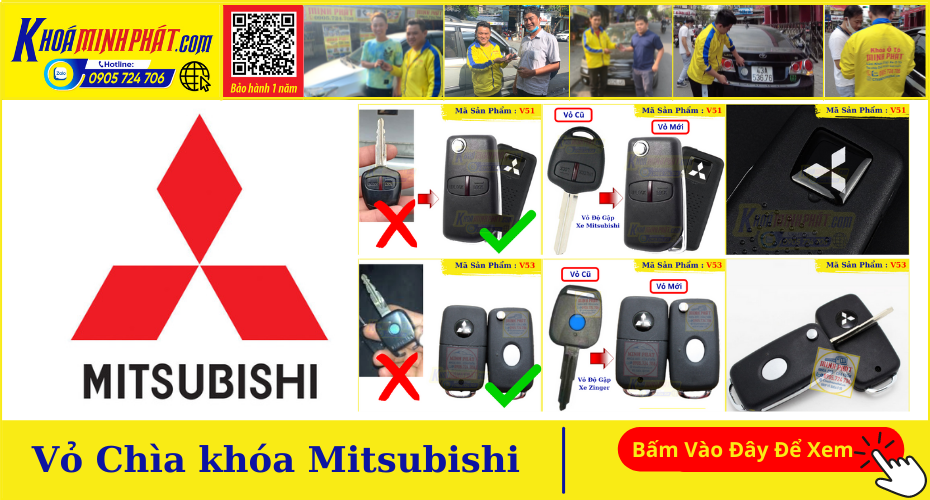 Vỏ Chìa khóa remote xe Mitsubishi Grandis