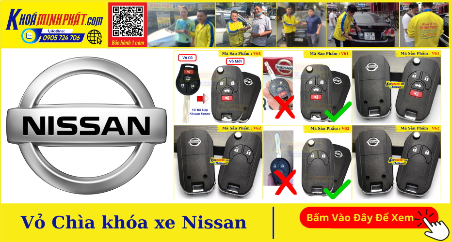 Vỏ Chìa khóa remote xe Nissan Navara