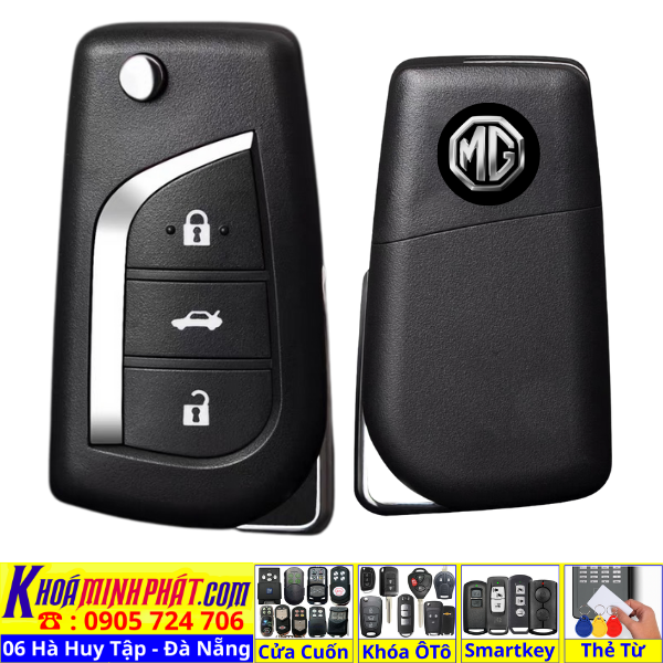 Chìa khoá Smartkey xe ô tô MG ZS, MG HS, MG RX5, MG 6, MG GS, MG5, MG4 Electric - Làm Chìa Khoá Xe Ô Tô - Minh Phát Thay pin thay vỏ độ gập smartkey remote