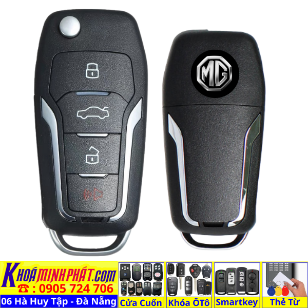 Chìa khoá Smartkey xe ô tô MG ZS, MG HS, MG RX5, MG 6, MG GS, MG5, MG4 Electric - Làm Chìa Khoá Xe Ô Tô - Minh Phát Thay pin thay vỏ độ gập smartkey remote