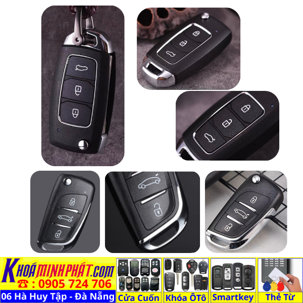 Làm chìa khoá xe ô tô tại Đà Nẵng - sửa chữa remote thay pin thay vỏ điều khiển xe ô tô smartkey và remote xe hơi