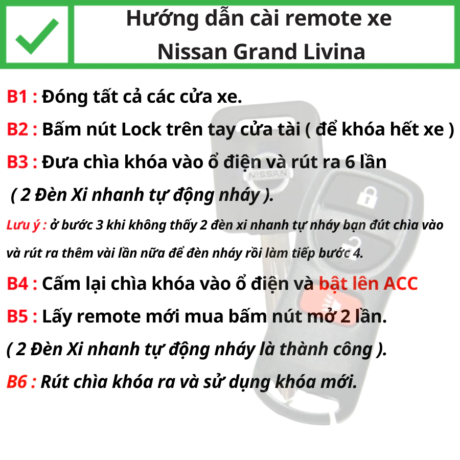 Hướng dẫn Làm Chìa khoá điều khiển Nissan Grand Livina Hướng dẫn Học lệnh Chìa khoá remote Nissan Grand Livina - Minh Phát Smartkey