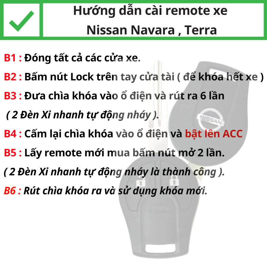 Hướng dẫn học lệnh remote xe ô tô Nissan Navara, Terra - Minh Phát Smartkey