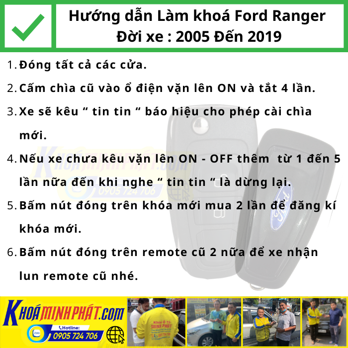 Hướng dẫn Làm Chìa khoá remote Ford Ranger