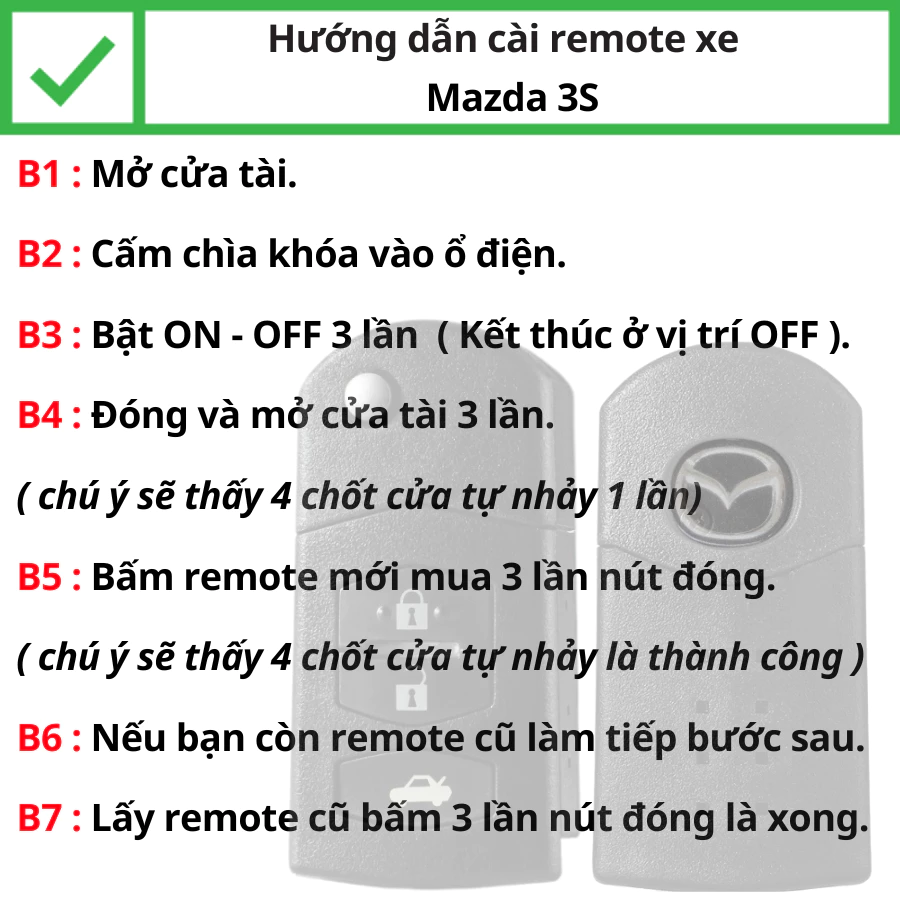 Hướng dẫn Làm Chìa khoá học lệnh remote Mazda 3S - Minh Phát Hướng dẫn Làm Chìa khoá học lệnh remote Mazda 3S - Minh Phát
