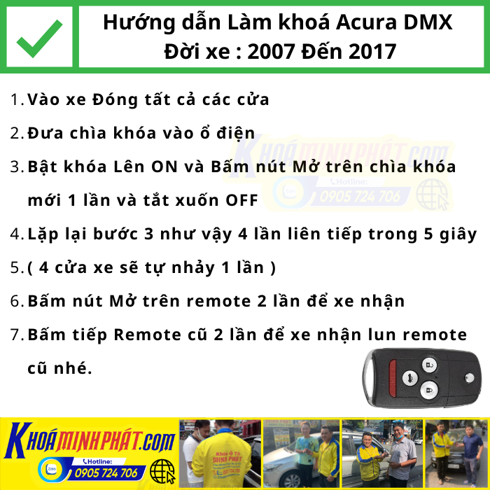 Hướng dẫn Làm Chìa khóa xe Acura MDX 1