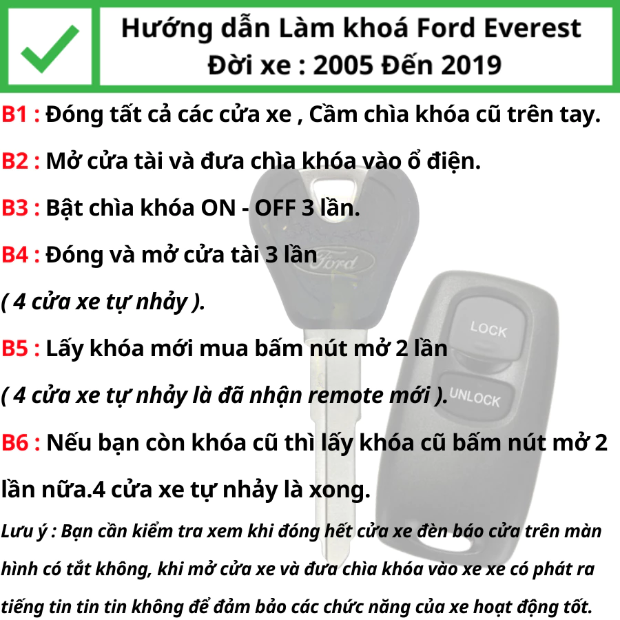 Hướng đẫn các bước học lệnh remote điều khiển xe Ford Everest - Minh Phát