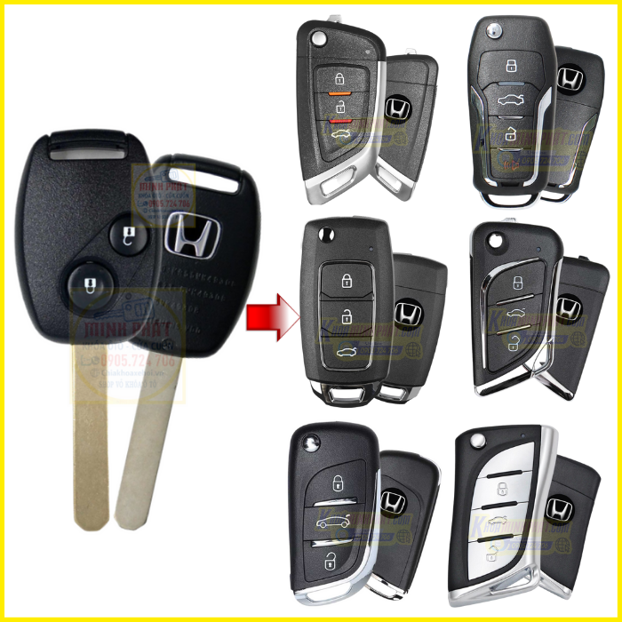 Chìa khóa remote xe Honda Civic đời 2010 đến 2014