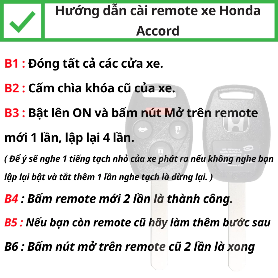 Cách học lệnh chìa khoá remote xe Honda Accord - Minh Phát