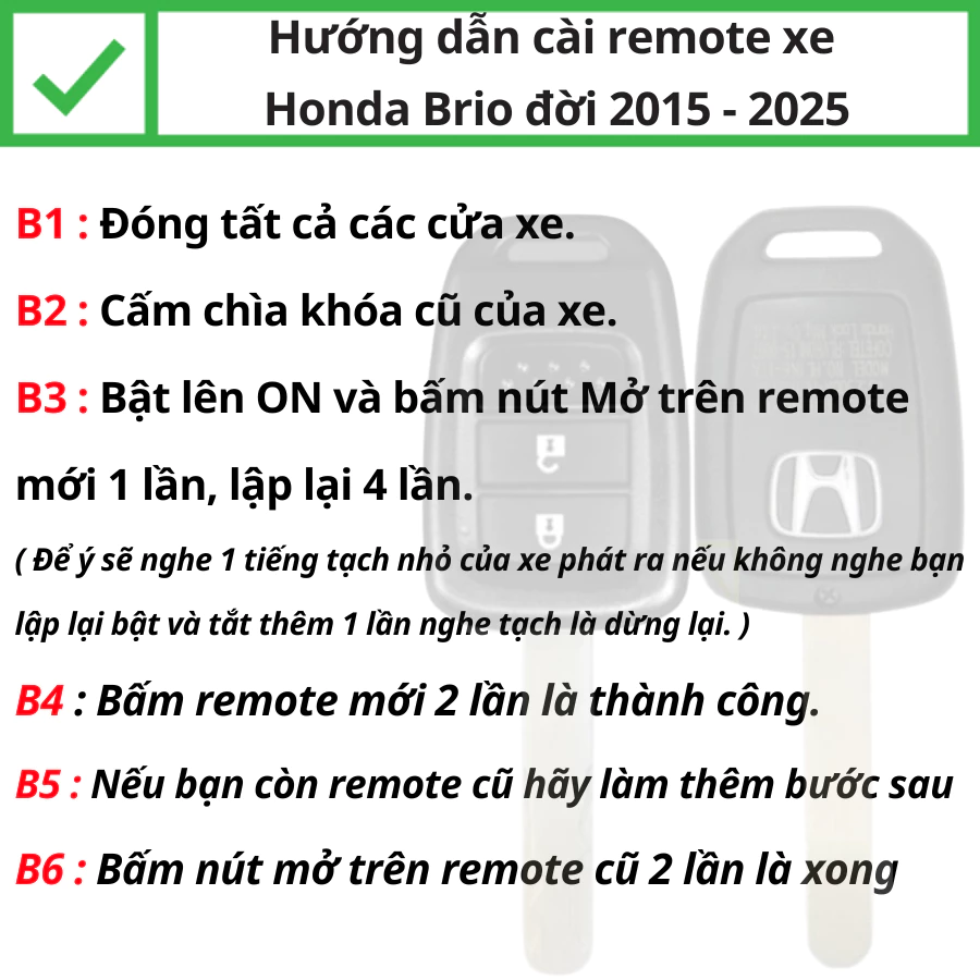 Làm học lệnh chìa khóa remote Độ gập xe Honda Brio - Minh Phát