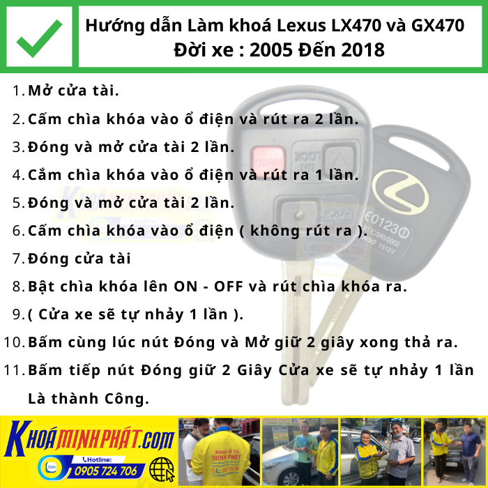 Hướng dẫn Làm Chìa khóa remote xe Lexus LX470 và GX470