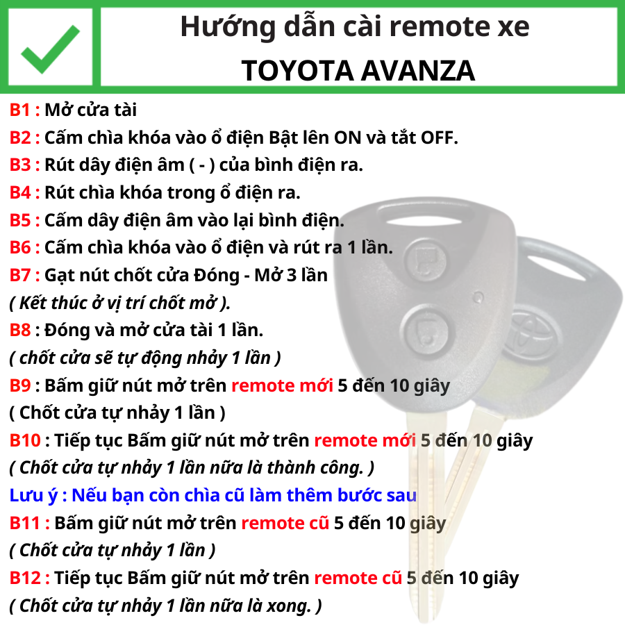 Hướng dẫn học lệnh chìa khóa remote xe Toyota Avnaza - Minh Phát Hướng dẫn học lệnh chìa khóa remote xe Toyota Avnaza - Minh Phát