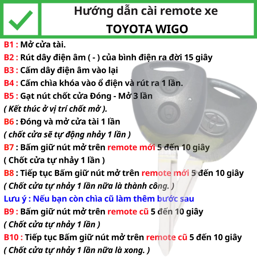 Cách học lệnh Chìa khóa remote xe Toyota Wigo - Minh Phát smartkey Cách học lệnh Chìa khóa remote xe Toyota Wigo - Minh Phát smartkey