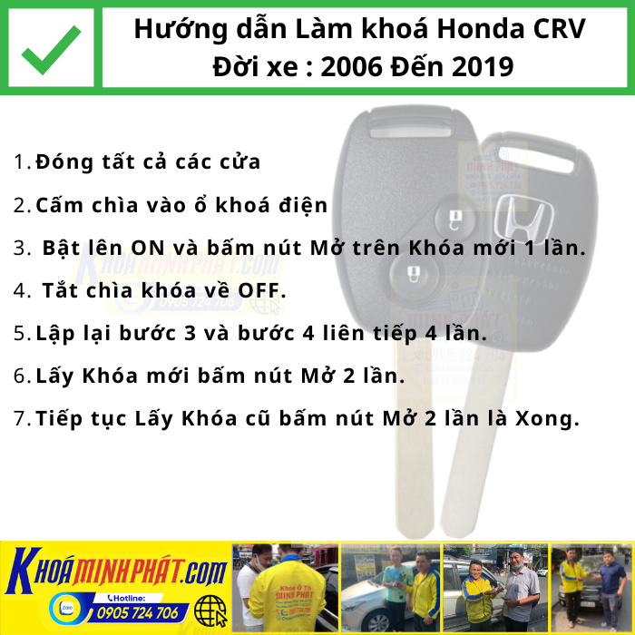 Hướng dẫn Làm Chìa khóa remote xe Honda CRV