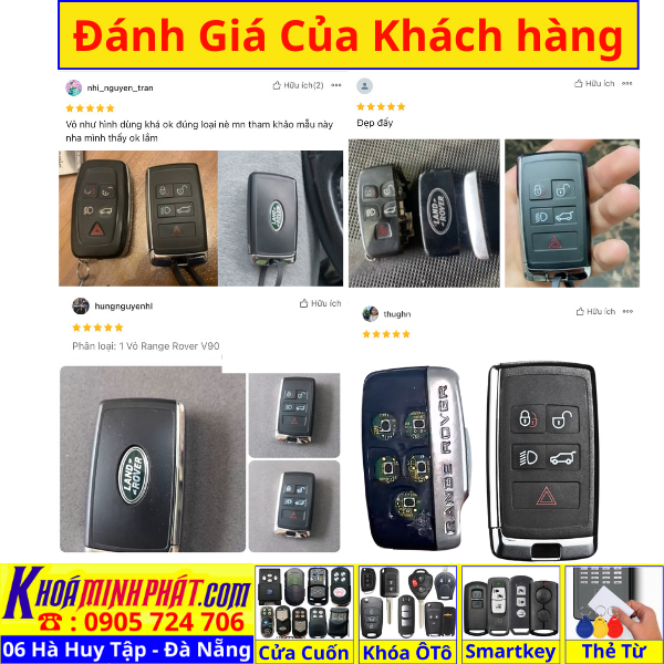 Vỏ Nâng Cấp Chìa Khoá xe ô tô Range Rover Jaguar Evoque, Velar, Sport F-Pace, XE, XF V92 - Làm Chìa Khoá Xe Ô Tô - Minh Phát Thay pin thay vỏ độ gập smartkey remote