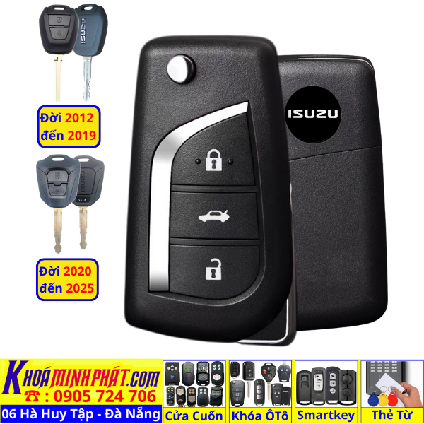 Chìa Khoá Gập Gấp Gọn Xe Isuzu Dmax – Sửa Khoá Tại Đà Nẵng, Remote Học Lệnh V13