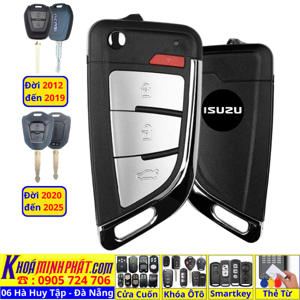 Chìa Khoá Độ Gập Isuzu Dmax – Chìa Sẵn Mạch, Điều Khiển Cửa Ô Tô Tại Đà Nẵng V16
