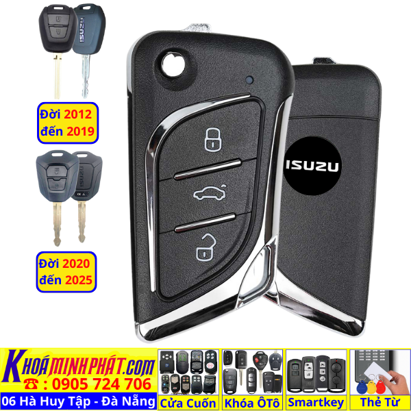 Chìa Khoá Gập Nguyên Mạch Isuzu Dmax Tại Đà Nẵng – Remote Mẫu Gập Gọn V17