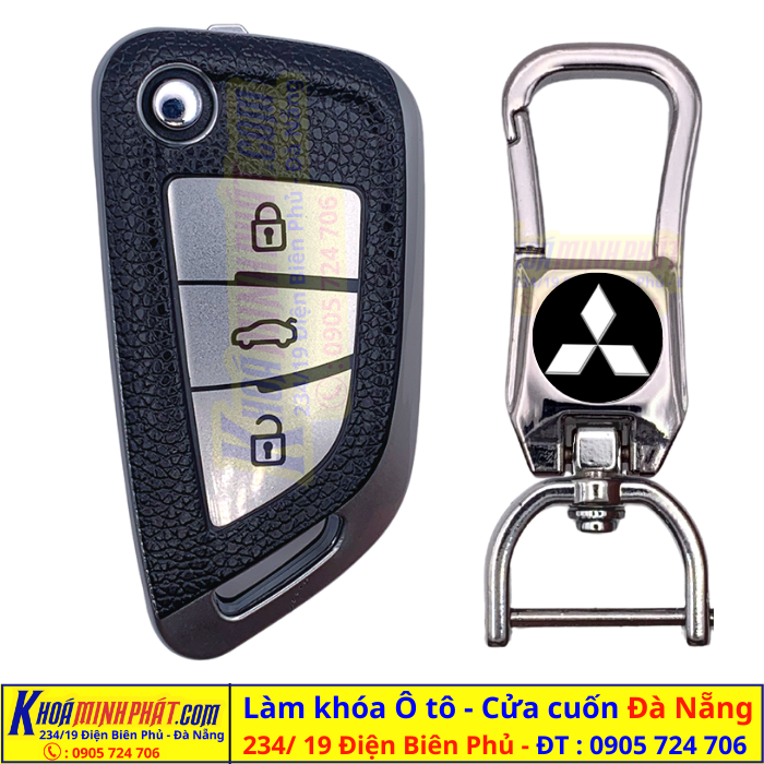 Chìa khoá xe ô tô Đà Nẵng Bao da TPU V15 mitsubishi