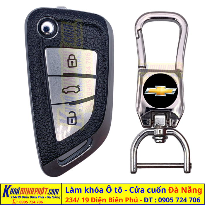 Chìa khoá xe ô tô Đà Nẵng Bao da TPU V15 cheveolet
