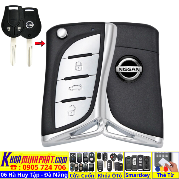 Chìa Khoá Gập Nissan Navara, Terra – Điều Khiển Từ Xa, Dễ Độ Gập V19